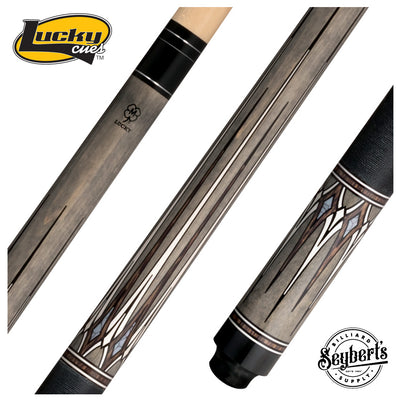 Lucky Gray with Brown and White Graphic Play Cue with Irish Linen Wrap