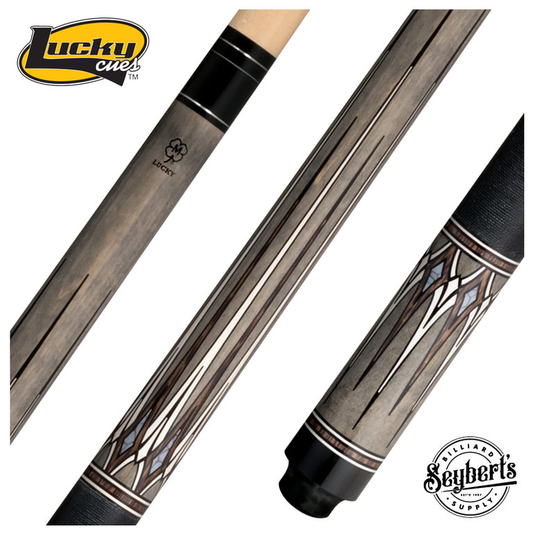 Lucky Gray with Brown and White Graphic Play Cue with Irish Linen Wrap