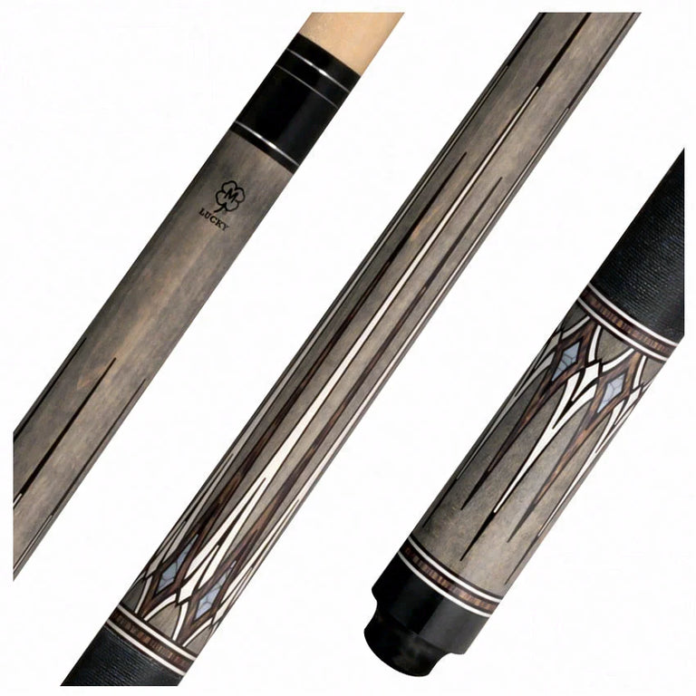 Lucky Gray with Brown and White Graphic Play Cue with Irish Linen Wrap