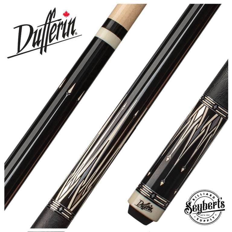 Dufferin Black and White with Leather Wrap Play Cue - D-SE50