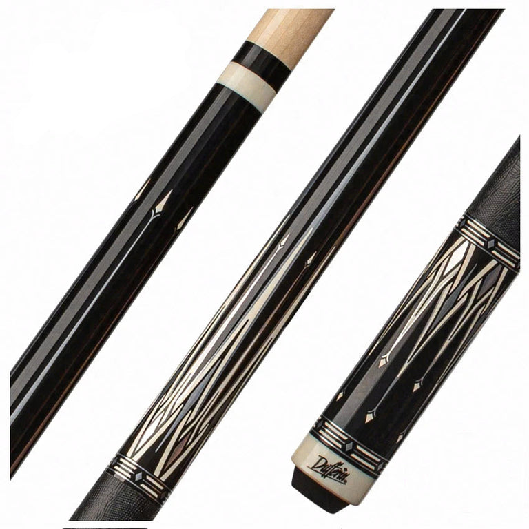 Dufferin Black and White with Leather Wrap Play Cue - D-SE50