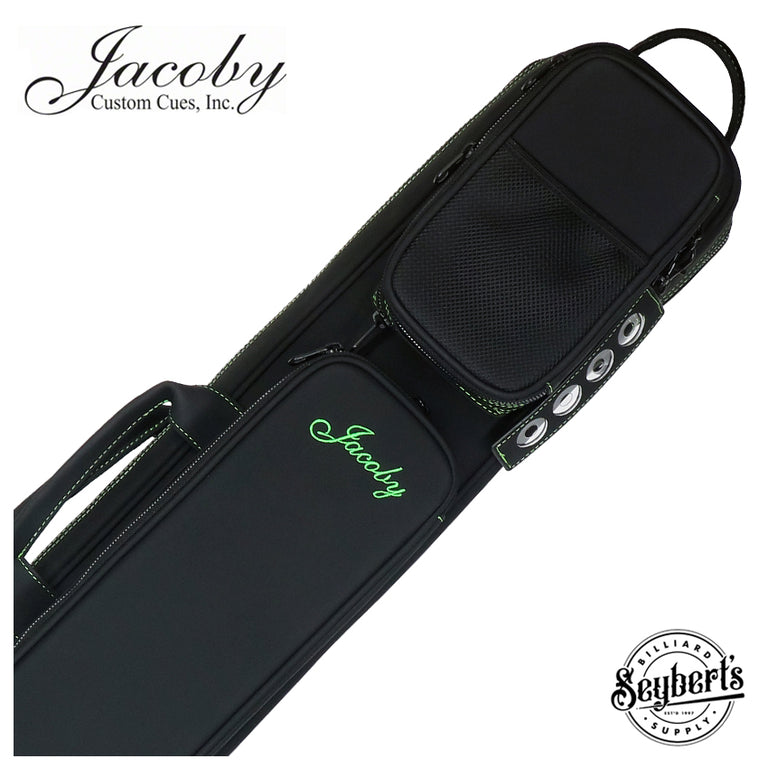 Jacoby Silver Fox Butterfly 2.0 Green 4x8 Soft Pool Cue Case - JCSFB4X8GRN