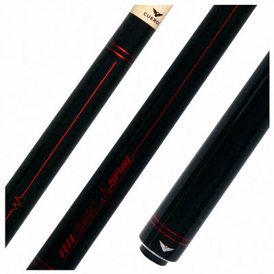 Cueroc Black with Red Sport Graphic No Wrap Pool Cue