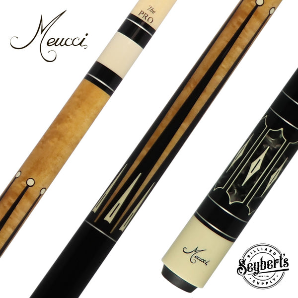 Meucci Starlight 1 Maple with Black Points Pool Cue with Pro Shaft