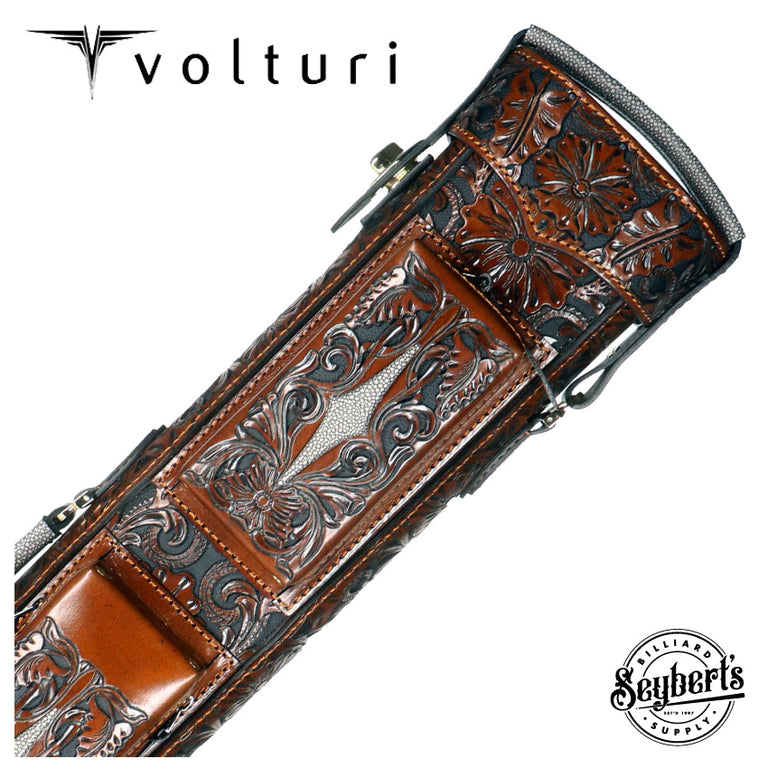 Volturi Custom Hanging Gardens Tan 4x8 Hard Pool Cue Case - VCHG4X8TAN