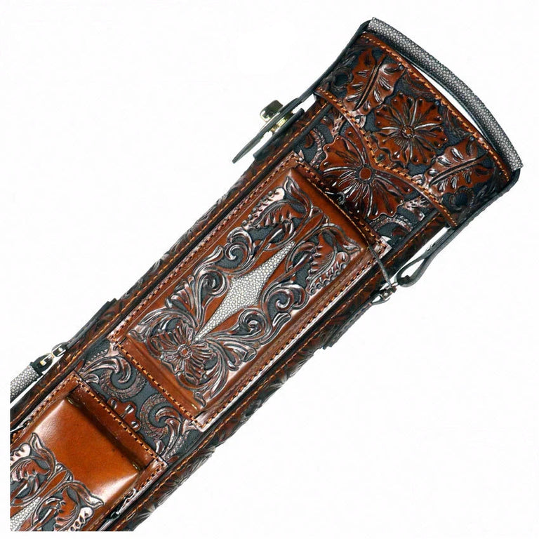 Volturi Custom Hanging Gardens Tan 4x8 Hard Pool Cue Case - VCHG4X8TAN