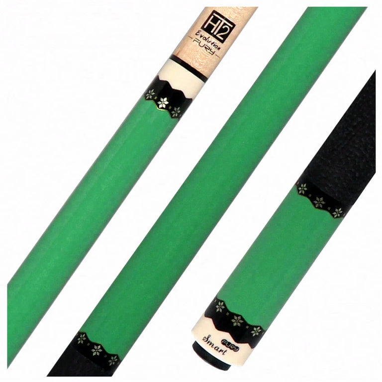 Fury Vivid Green Pool Cue with Sharkskin Leather Wrap - FUCA7