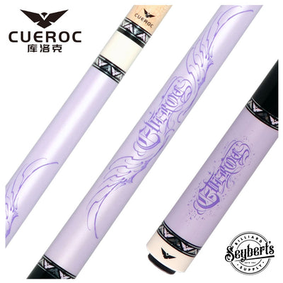 Cueroc Goth 2 Purple with Silver Graphic No Wrap Pool Cue
