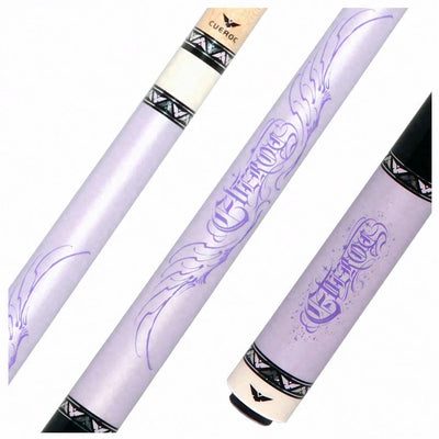 Cueroc Goth 2 Purple with Silver Graphic No Wrap Pool Cue