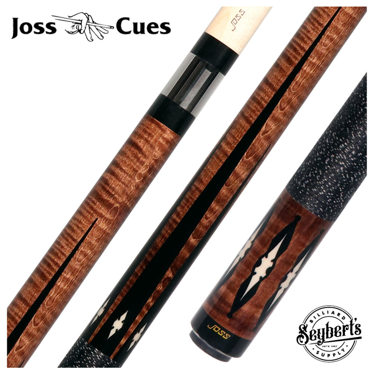 Joss Walnut-Stained Maple with Black Points Pool Cue - JC20-17