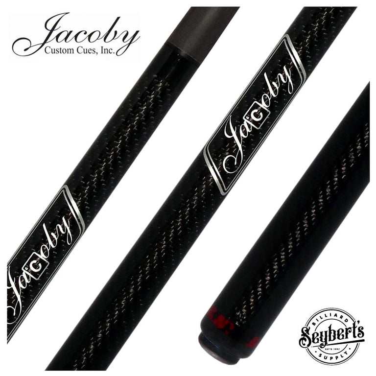 Jacoby Game Changer Series Carbon with Blood Jasper Ring Play Cue with 12.70mm Jacoby Black V4 Carbon Fiber Shaft