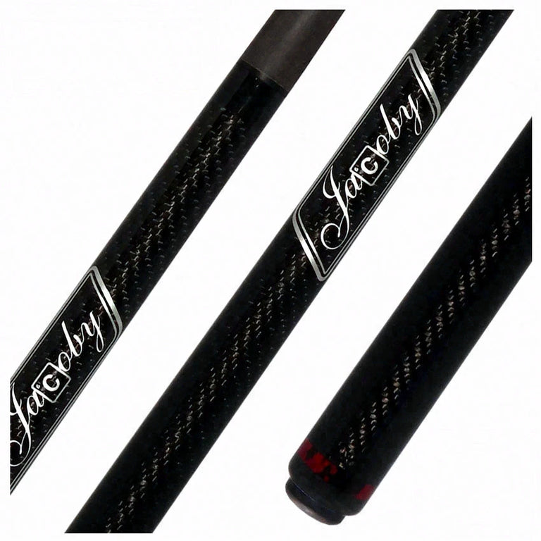 Jacoby Game Changer Series Carbon with Blood Jasper Ring Play Cue with 12.70mm Jacoby Black V4 Carbon Fiber Shaft