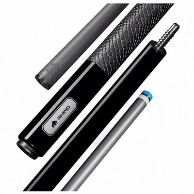 Rhino Luminax Series Jet Black Pool Cue with Sport Wrap - RCLUMSWBK125