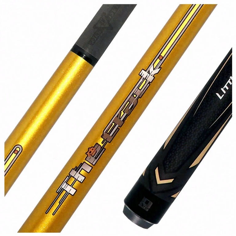 Little Monster Classic Gold Impact 56 inch Short Break Cue with Carbon Fiber Shaft