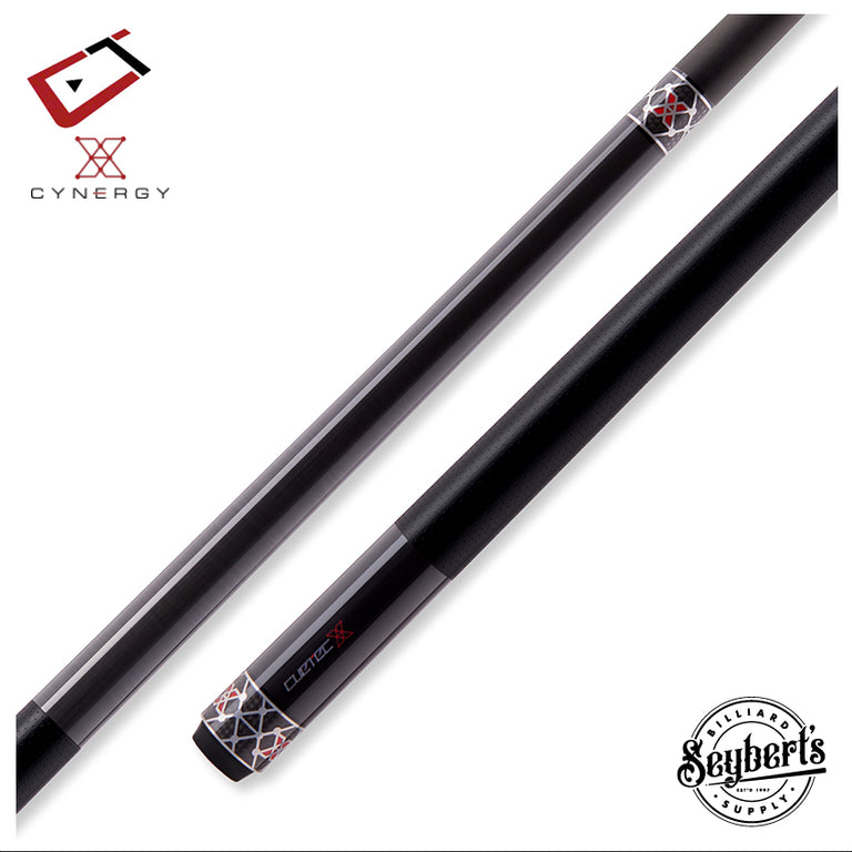 Cuetec 95-120U Cynergy X Raw Black Pool Cue with Black Poly Wrap