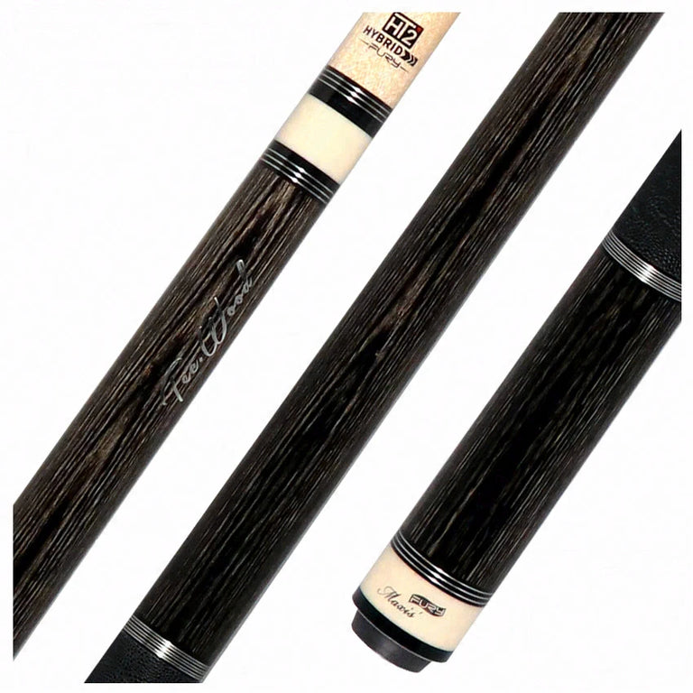Fury Gray-Stained Tec-Wood Cue | Elephant Wrap | + Free Extension - FUTW2