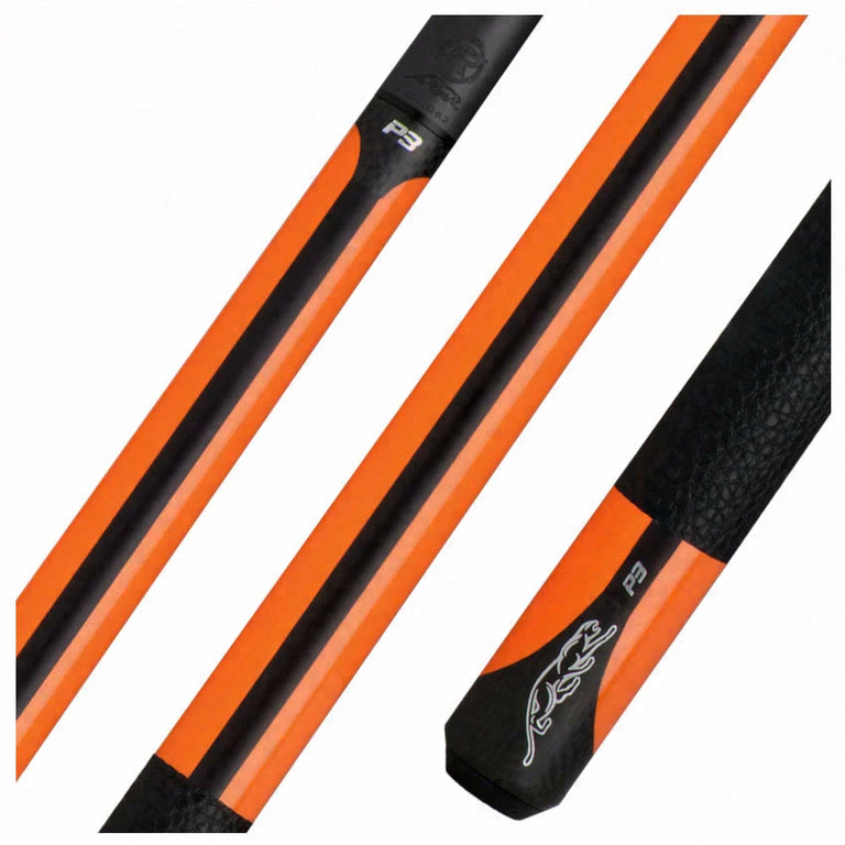 Predator P3 Flare Orange Pool Cue with Luxe Leather Wrap - Uniloc