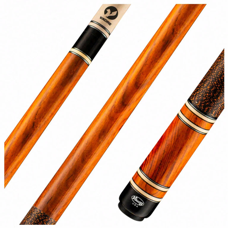 Viking IM0400 Impero Series Play Cue - South American Cocobolo with Cocobolo, Birdseye Maple and Black Rings