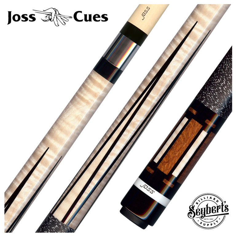 Joss Curly Maple with Maple Points and Inlays Pool Cue - JC2606
