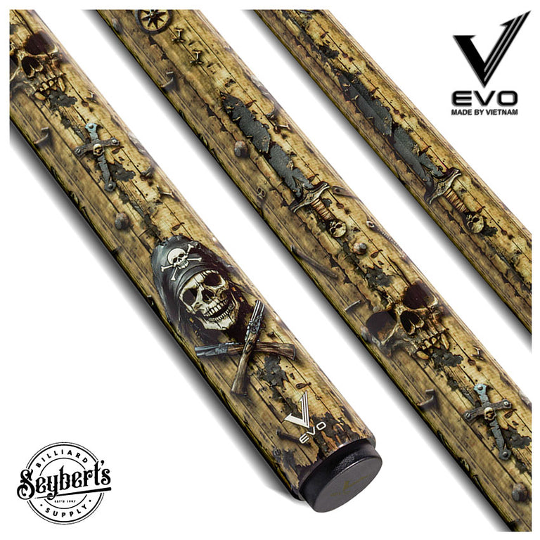 EVO Pirate Golden Plunder No Wrap Pool Cue