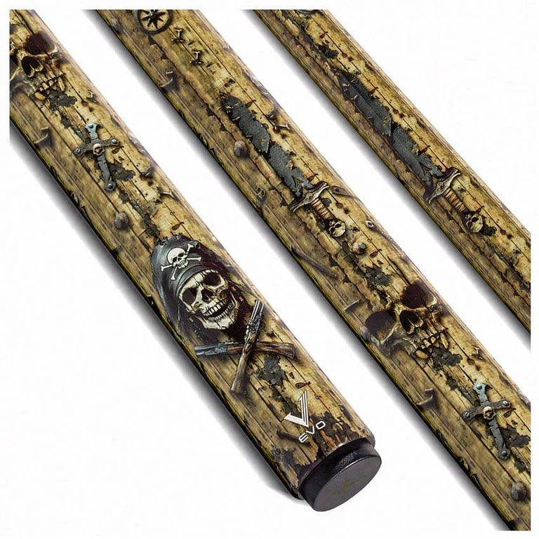 EVO Pirate Golden Plunder No Wrap Pool Cue
