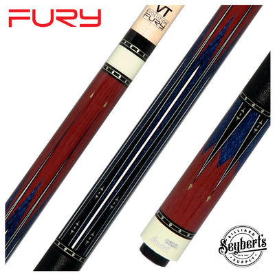 Fury Graphic Pool Cue with Pebble Grain Leather Wrap - FUVT3