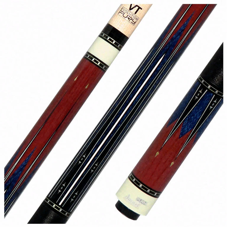 Fury Graphic Pool Cue with Pebble Grain Leather Wrap - FUVT3