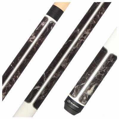 Players Brown Marble with Matte White Graphic Series Pool Cue - G4145
