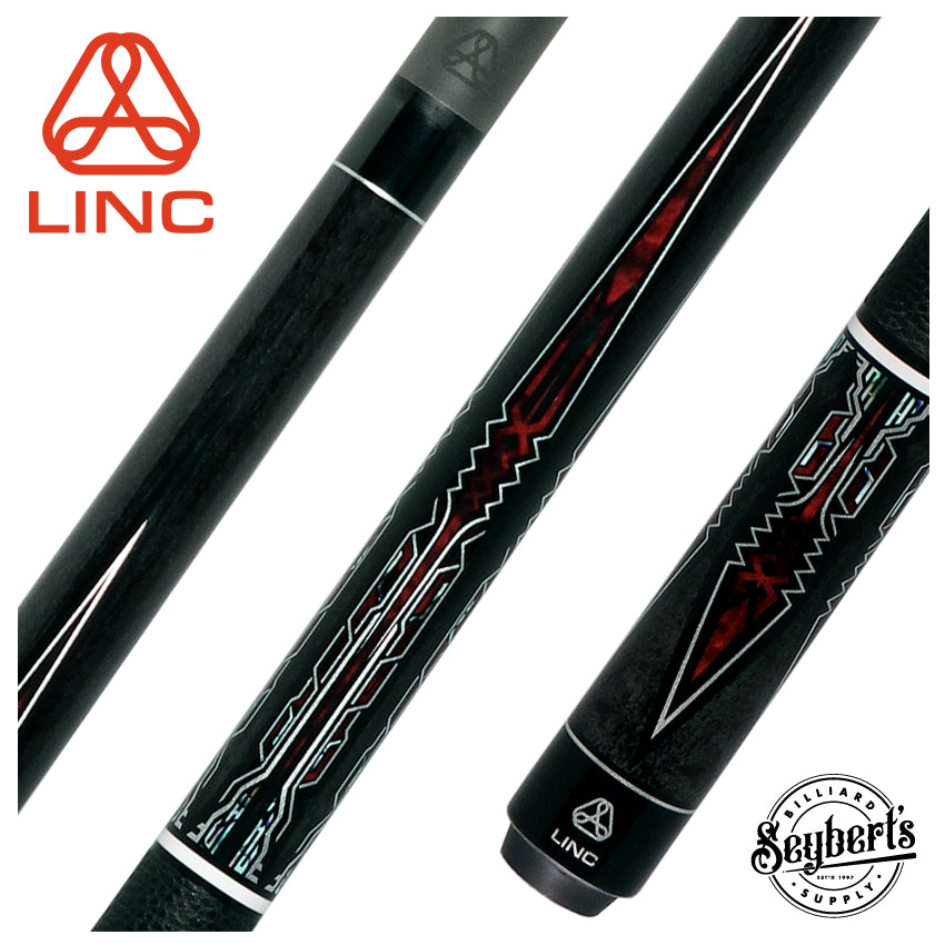 Linc Dark Gray Stained Maple with Red / Silver Points Graphic Pool