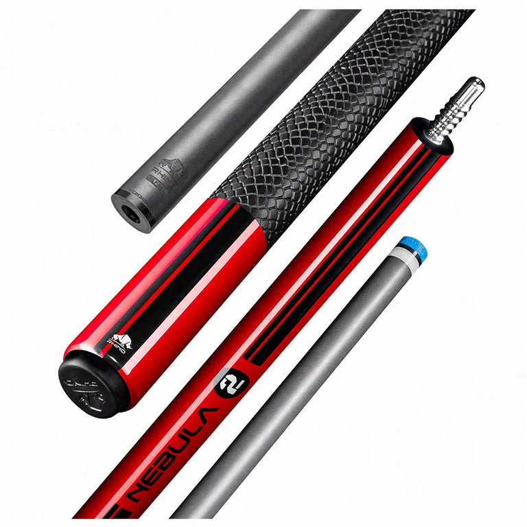 Rhino Nebula 2 Crimson Red Carbon Pool Cue with Sports Wrap