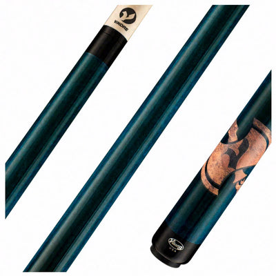 Viking De-Cues Series Teal Stained Northwood Maple with Axe Play Cue - DE0108