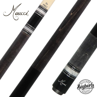 Meucci Seybert's Exclusive Cue - Grey With Black No-Wrap Section - Pro Shaft