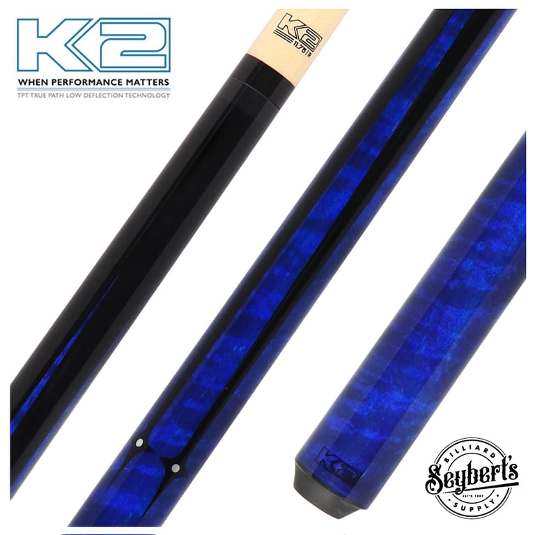 K2 KLSPBL Blue Sneaky Pete Pool Cue with 12.5mm Shaft- Radial