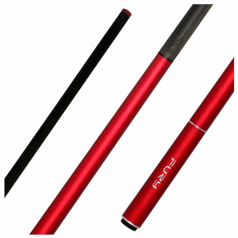 Fury Red Aluminum Jump Cue with Carbon Fiber Shaft - FUJPM7