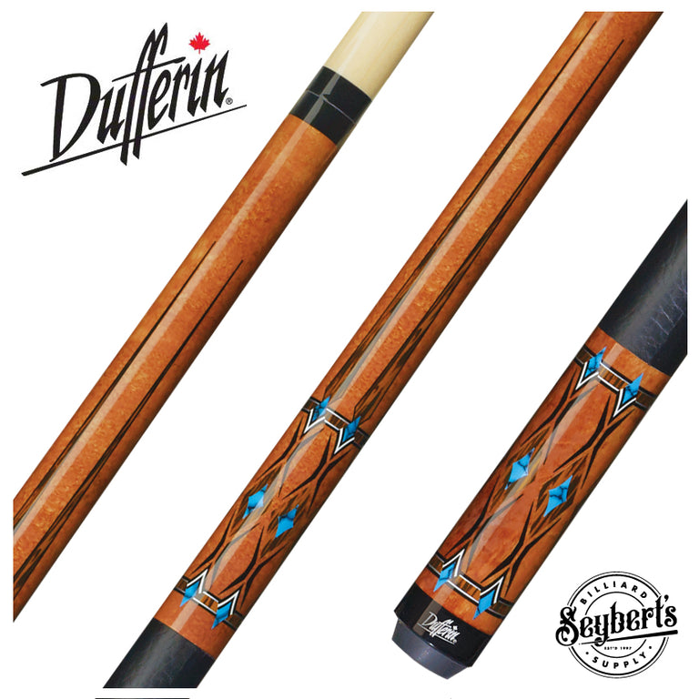 Dufferin Curly Maple and Blue Recon Play Cue - D-SE21