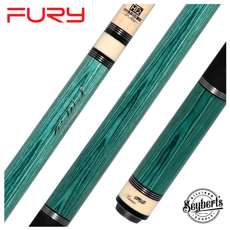 Fury TW9 Teal Stained Tec-Wood Cue | Elephant Wrap | + Free Extension