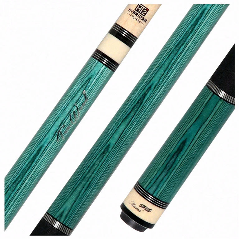 Fury Teal-Stained Tec-Wood Cue | Elephant Wrap | + Free Extension - FUTW9