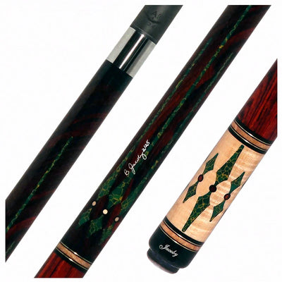 Jacoby Cocobolo with Curly Maple and Arizona Jade Custom No Wrap Pool Cue with 12.30mm Ultra Pro Shaft
