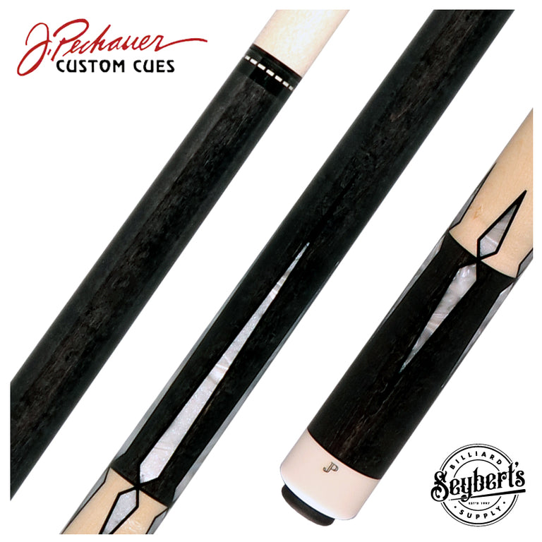 Pechauer JP T Series Carbon-Stained Maple with Sim. Ivory Points No Wrap Pool Cue
