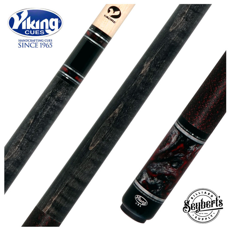 Viking Twilight Series Smoke-Stained Curly Maple with Crimson Storm Premium Pearl Play Cue