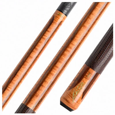 Predator P3 Aura Golden Curly Maple and Bocote Pool Cue with Luxe Leather Wrap - Uniloc