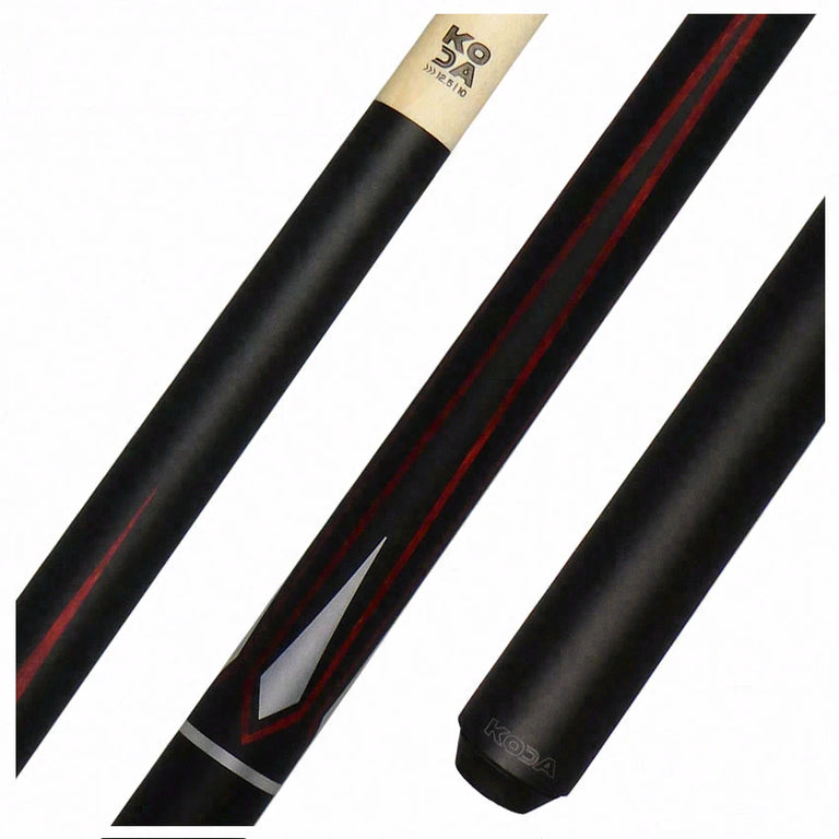 KODA Matte Black with Red and Silver Graphic Pool Cue Pool Cue - KD47RD