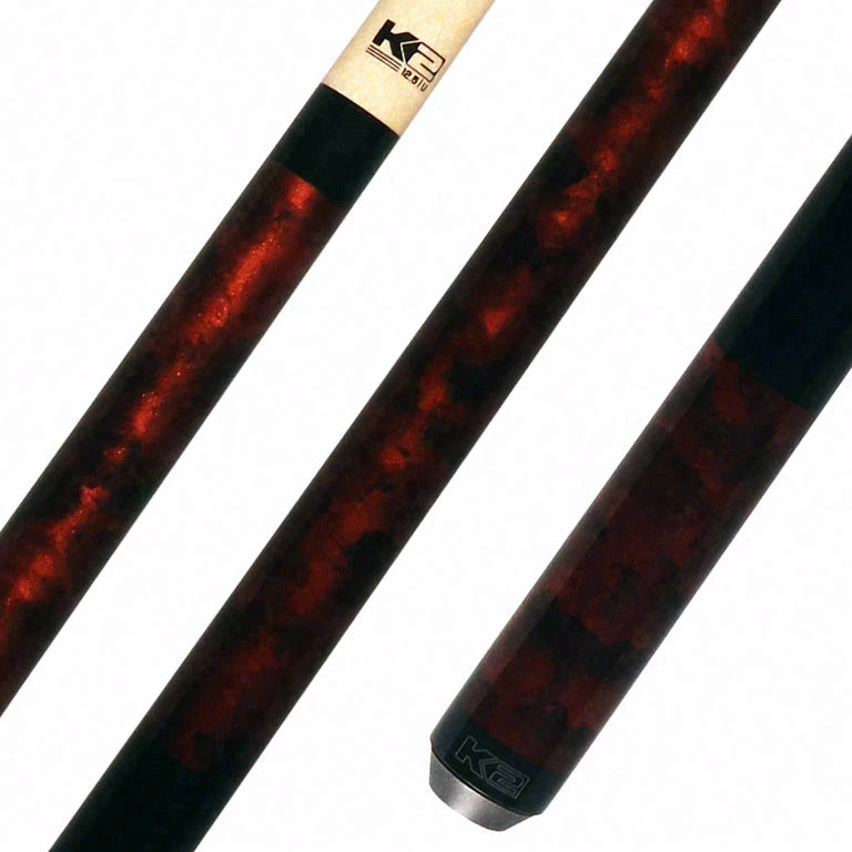 K2 Matte Copper Smoke Graphic No Wrap Pool Cue with 12.5mm LD Shaft