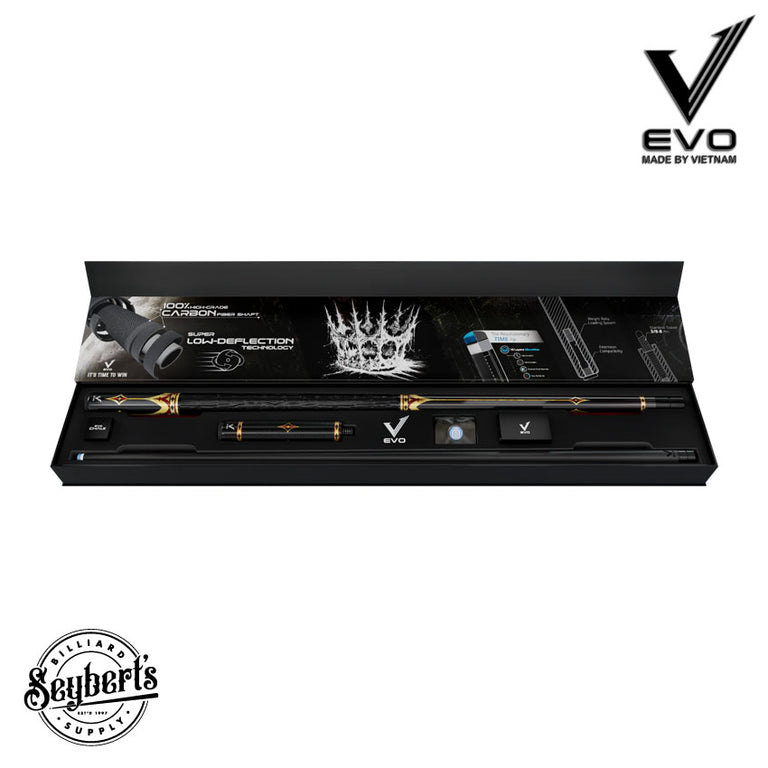 EVO Crown Royal Black Pool Cue with Black Crocodile Wrap Maxbing Edition