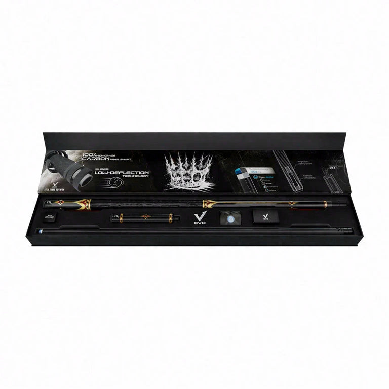 EVO Crown Royal Black Pool Cue with Black Crocodile Wrap Maxbing Edition