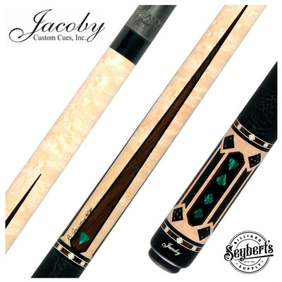 Jacoby Gambler Malachite Custom Pool Cue with 12.3mm Jacoby Black V4 Carbon Shaft