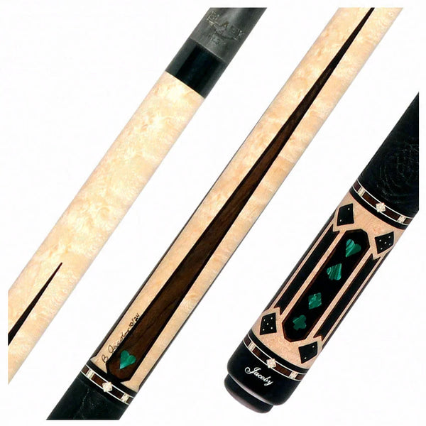Jacoby Gambler Malachite Custom Pool Cue with 12.3mm Jacoby Black
