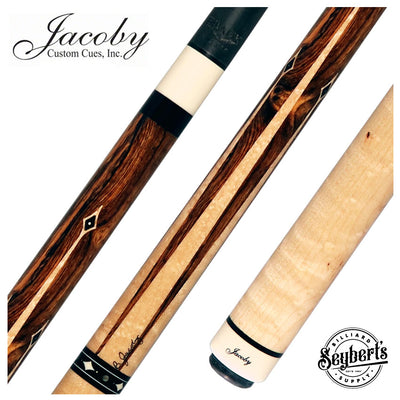 Jacoby Custom Heritage Collection Bocote and Birdseye Maple No Wrap Pool Cue with Ultra Pro Shaft