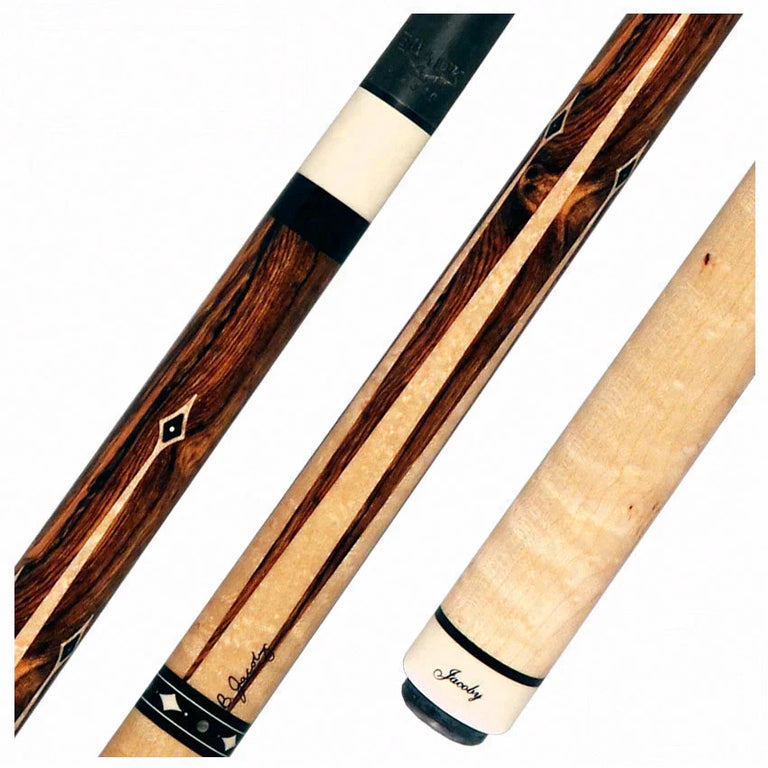 Jacoby Custom Heritage Collection Bocote and Birdseye Maple No Wrap Pool Cue with Ultra Pro Shaft