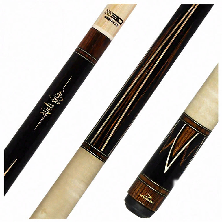Longoni Niels Feijen Curly Flame Pool Cue with S30 American 12.8mm Maple Shaft - LG24573